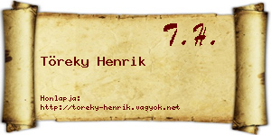 Töreky Henrik névjegykártya