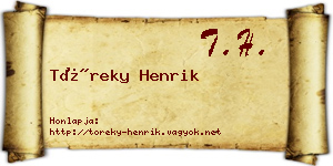 Töreky Henrik névjegykártya